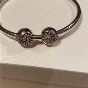 Authentic Retired  Pandora Heart clips